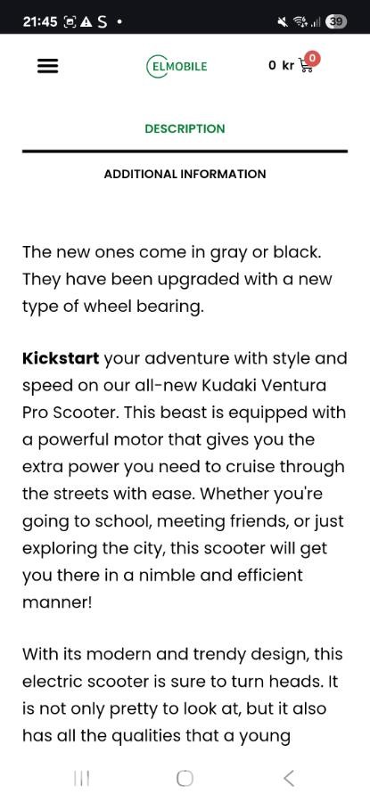 2024 Kudaki Venture Pro elektrisk pedalscooter/elsykkel